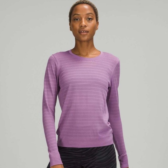 Lululemon Swiftly Breathe Long Sleeve Shirt Wisteria Purple Womens 6 Mesh Run - Picture 1 of 11
